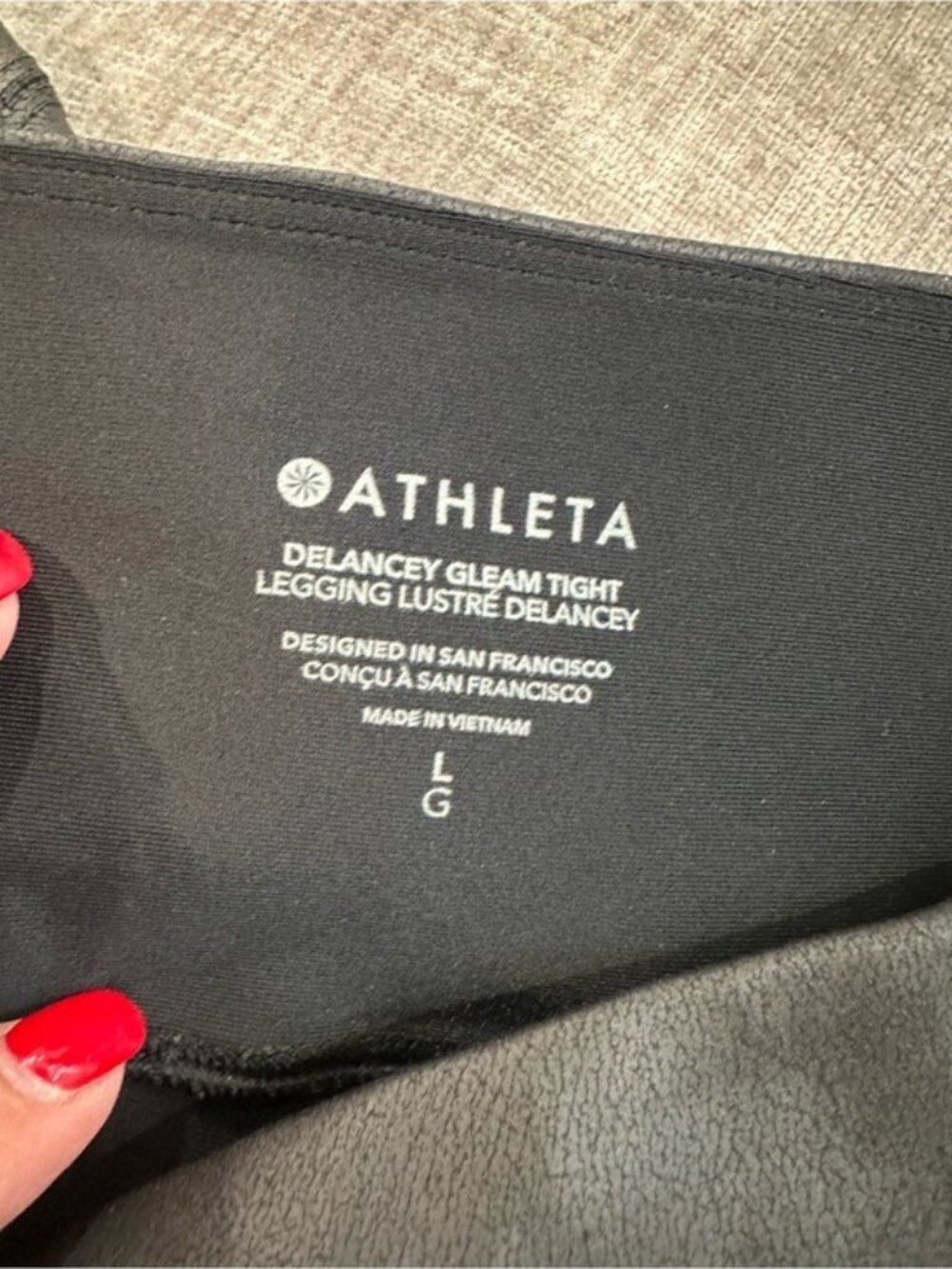 Athleta Delancey Gleam Faux Leather Leggings Black Luxe Size Large - Picture 6 of 8